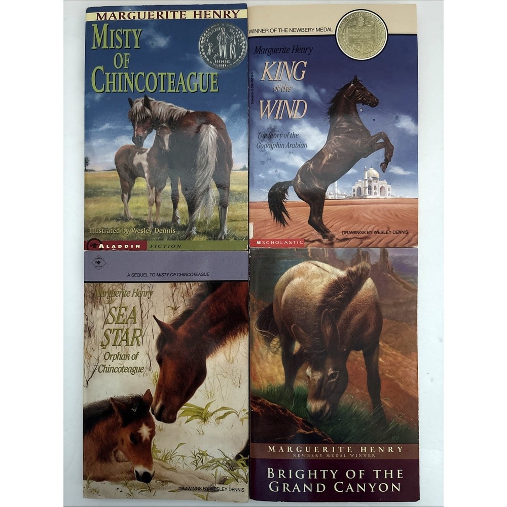 Lot of 3 Marguerite Henry Childrens Book Lot Misty King Sea Star Horse Girl Set